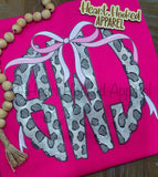 Leopard Pink Bow Wrap Around Monogramed (can get with or without the bow)