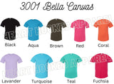 Bella Canvas Coral Floral Monogramed Applique State T-Shirt