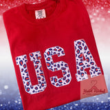 Leopard USA Diamond Stitched (Gildan Brand Tee)