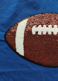 Sequins Football Chenille Patch Sweatshirt (colors to choose from)