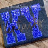 KY Kentucky Faux Sequins Embroidery Printed Sweatshirt