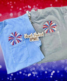 Fireworks 4th July Pocket Tee's