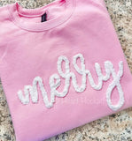 Yarn Embroidered Merry
