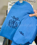 Bow Monogram Sweatshirt With Bow Sleeve Detail (can get without bows)