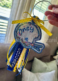 Helmet Confetti Bag Tag