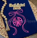 Bow Monogram Left Chest Embroidered T-Shirt