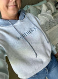 Women's Kentucky Embroidered Sueded Cropped Hoodie