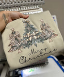 Leopard Merry Christmas Tree Trio Printed Sweatshirt