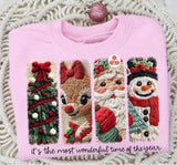 Faux Yarn It’s The Most Wonderful Time Of The Year Printed Sweatshirt