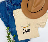 Candy Corn Spider Web Monogram Embroidered Pocket Tee