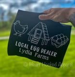 Local Egg Dealer Embroidered T-shirt - Shirt and thread color options -