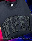 Custom Glitter Embroidered Sweatshirt (Can do other sayings)