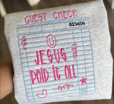 Jesus Paid It All Comfort Color Short Sleeved