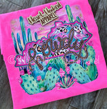 State (Kentucky) howdy on a neon comfort color T-shirt, All States Available