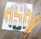 Scalloped Pencil Monogram